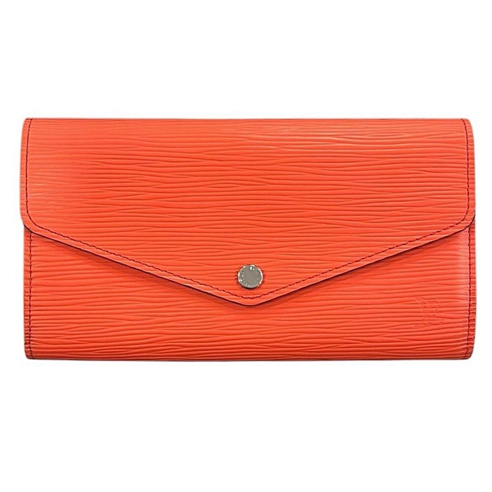 Louis Vuitton Sarah NM Epi Leather Long Wallet Piment Red w/ Box Receipt Authent